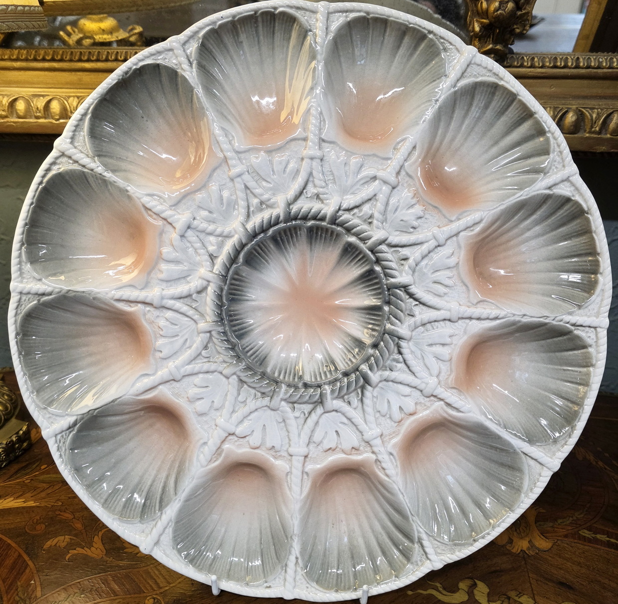 A French Majolica Oyster Platter